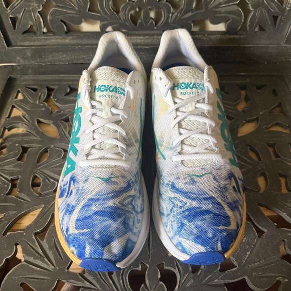 Hoka One One Rocket X White Multicolor Race Running Athletic Shoes Men's Size 13 - Picture 6 of 16